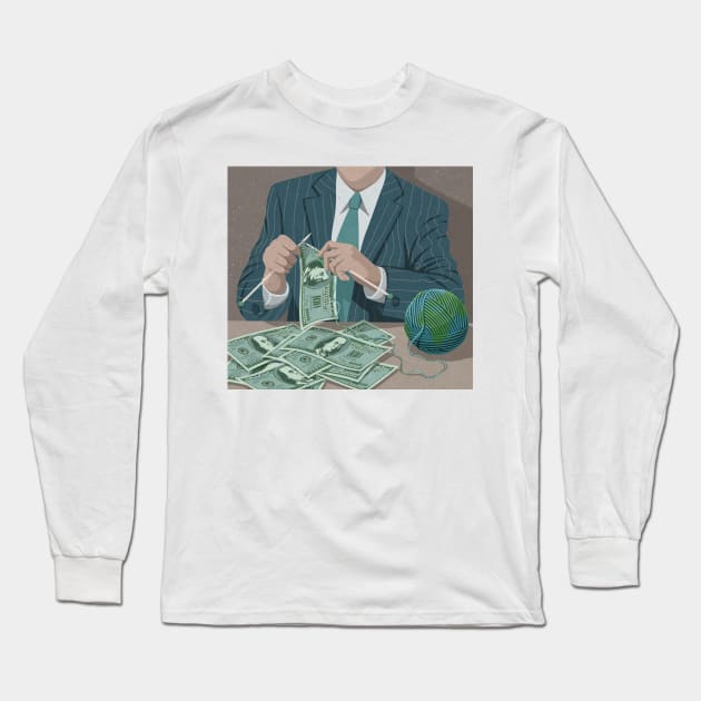 Earth Knitting Long Sleeve T-Shirt by John Holcroft